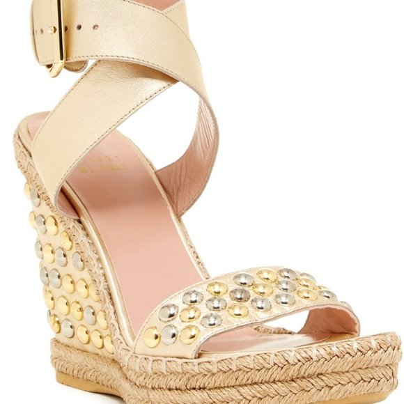 Stuart Weitzman Studded Platform Espadrille Wedge - Picture 6 of 6